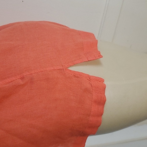 Tommy Bahama Top Blouse Button Down 3/4 Roll Tab Sleeves 100% Linen Sz S - Picture 5 of 10